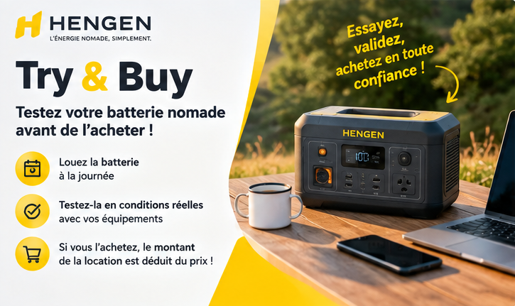 Try & Buy Hengen : testez votre batterie nomade avant de l’acheter