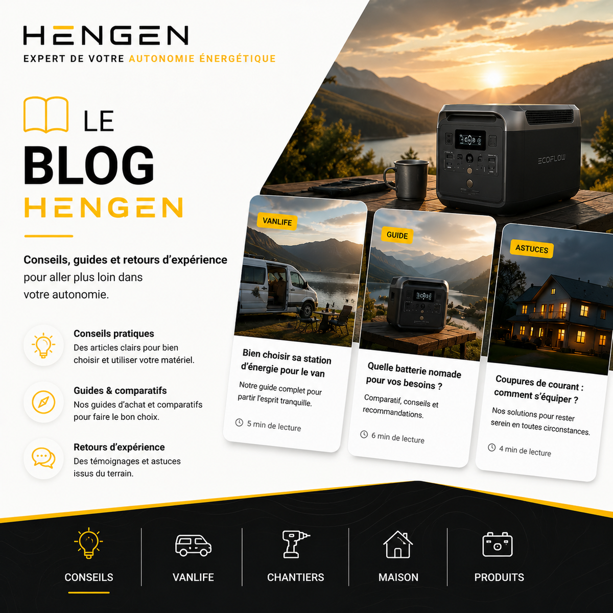 Blog Hengen Power : guides et conseils sur les batteries nomades et stations d'énergie